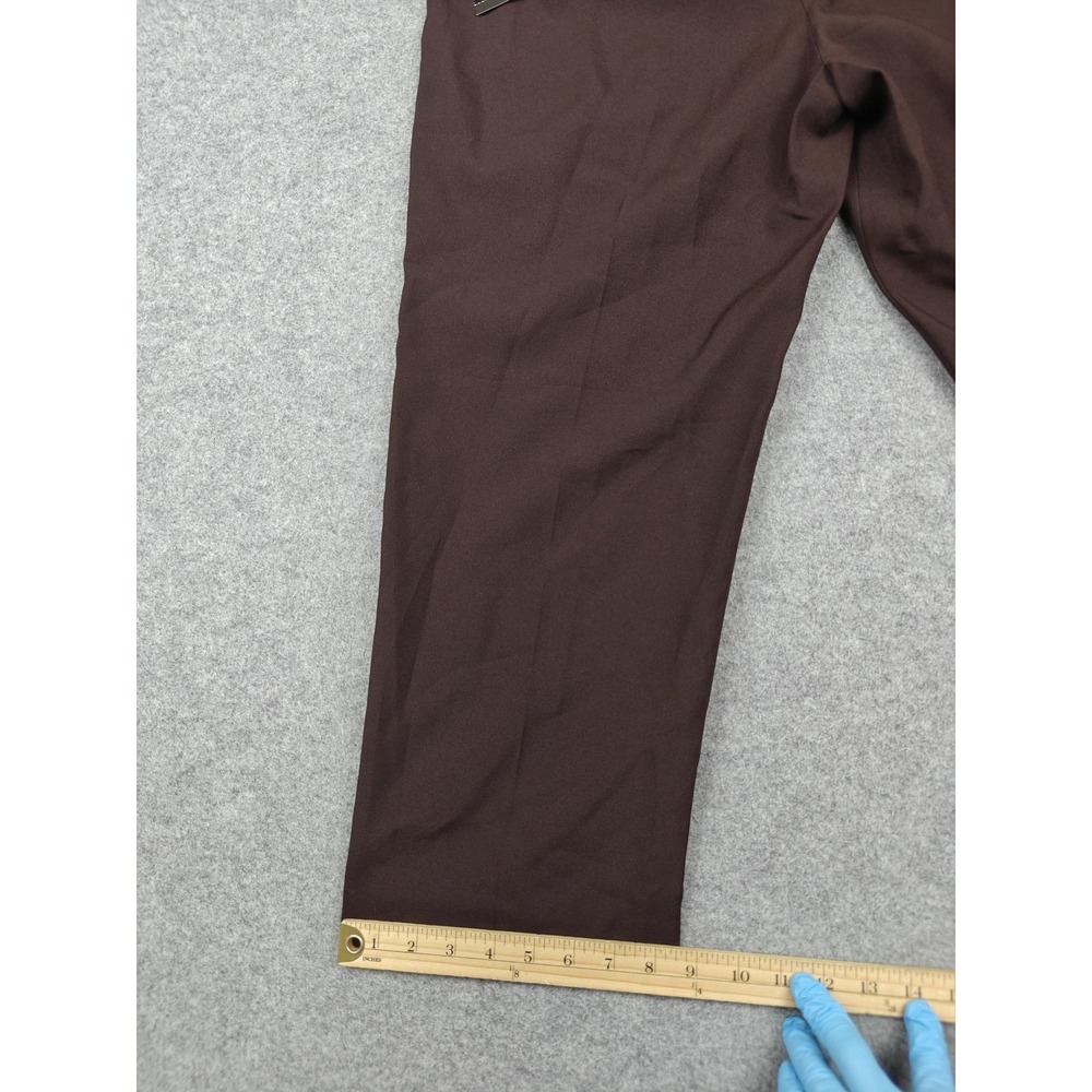 Larry Levine Pants Womens 10 Brown Twill Stretch Dress Studded Ankle Career New - Picture 6 of 10